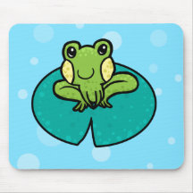 Green frog customisable button badge mouse pad