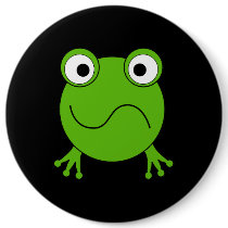 Green Frog. Looking confused. Buttons