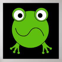 Green Frog. Looking confused. Posters