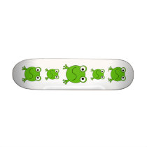 Green Frog. Looking confused. Custom Skateboard