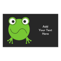 Green Frog. Looking confused. Rectangle Stickers