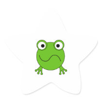Green Frog. Looking confused. Sticker