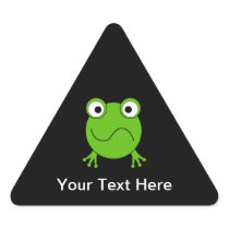 Green Frog. Looking confused. Triangle Sticker