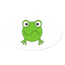 Green Frog. Looking confused. Sticker