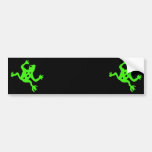 Green Frog / Toad, Black Background Bumper Stickers