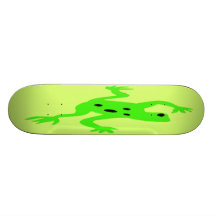 Green Frog / Toad, Lime Green Background Skate Deck