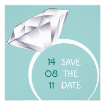 Green Fun Bold Ring Save the Date Personalized Announcements