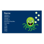 Green funny octopi business card template