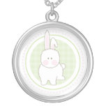 Green Fuzzy Bunny Necklace