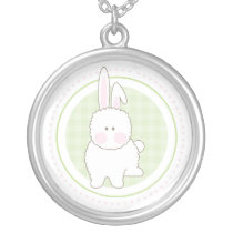 Green Fuzzy Bunny Necklace necklaces