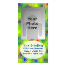 Green Fuzzy Dots Vertical PhotoCard Template