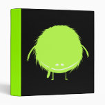 green fuzzy duzzle monster 3 ring binder
