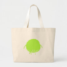 green fuzzy duzzle monster canvas bag