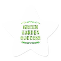 Green Garden Goddess Saying Stickers