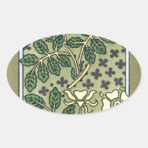 Green Garden Oval Stickers