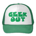 Green Geek Out Text Design Mesh Hat