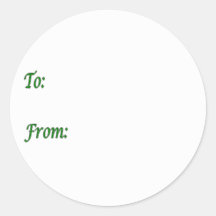 Green Gift Tag Round Stickers