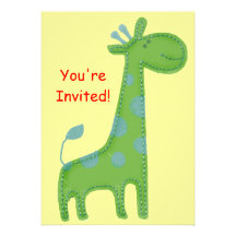 Green Giraffe Invitation