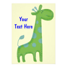Green Giraffe Invitation