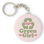 Green Girl Recycle Heart  Key Chain keychains