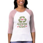 Green Girl Recycling Raglan T-shirt