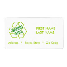 Green Girl Shipping Labels