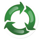 Green Glassy Recycle Symbol stickers