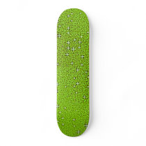 Green Glitter Backgrounds Skate Board