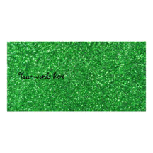 Green glitter picture card