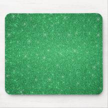 Green glitter stars mouse pad