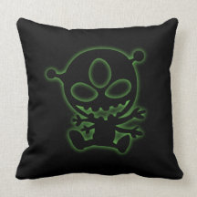 Green Glow Alien Pillow