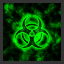 Green Glow Biohazard Symbol Poster posters