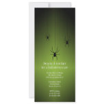 Green glow black spider Halloween invitation card