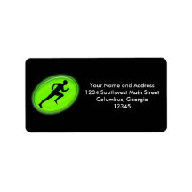 Green Glow Fitness Logo Address Label