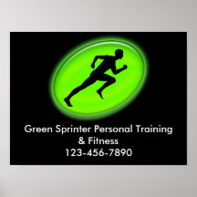 Green Glow Fitness Logo Poster