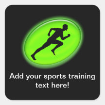 Green Glow Fitness Logo Square Stickers