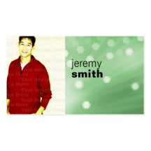 Green Glow Headshot Business Card