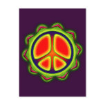 GREEN GLOW PEACE SIGN POST CARD