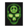 GREEN GLOW PEACE SKULL POSTCARD