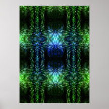 Green Glow Snake Skin Print