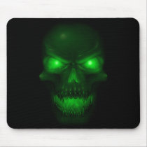 Green Glowing Skull Mouse Mats