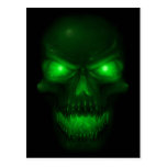 Green Glowing Skull Postcards