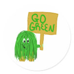 green go green round stickers