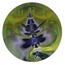 Green Goblin Spooky Fun Creature Abstract Fractal Wallclocks