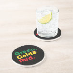 Green, Gold & Red. Drink Coasters