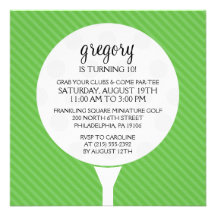 Green Golf Ball Miniature Golf Birthday Party Custom Invite