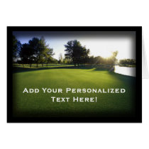 Green Golf Course at Dawn Card