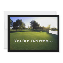 Green Golf Course at Dawn Custom Invitation