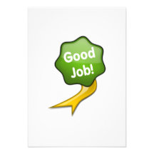 Green Good Job Ribbon Custom Invitation