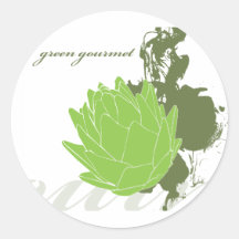 Green Gourmet Artichoke Round Sticker